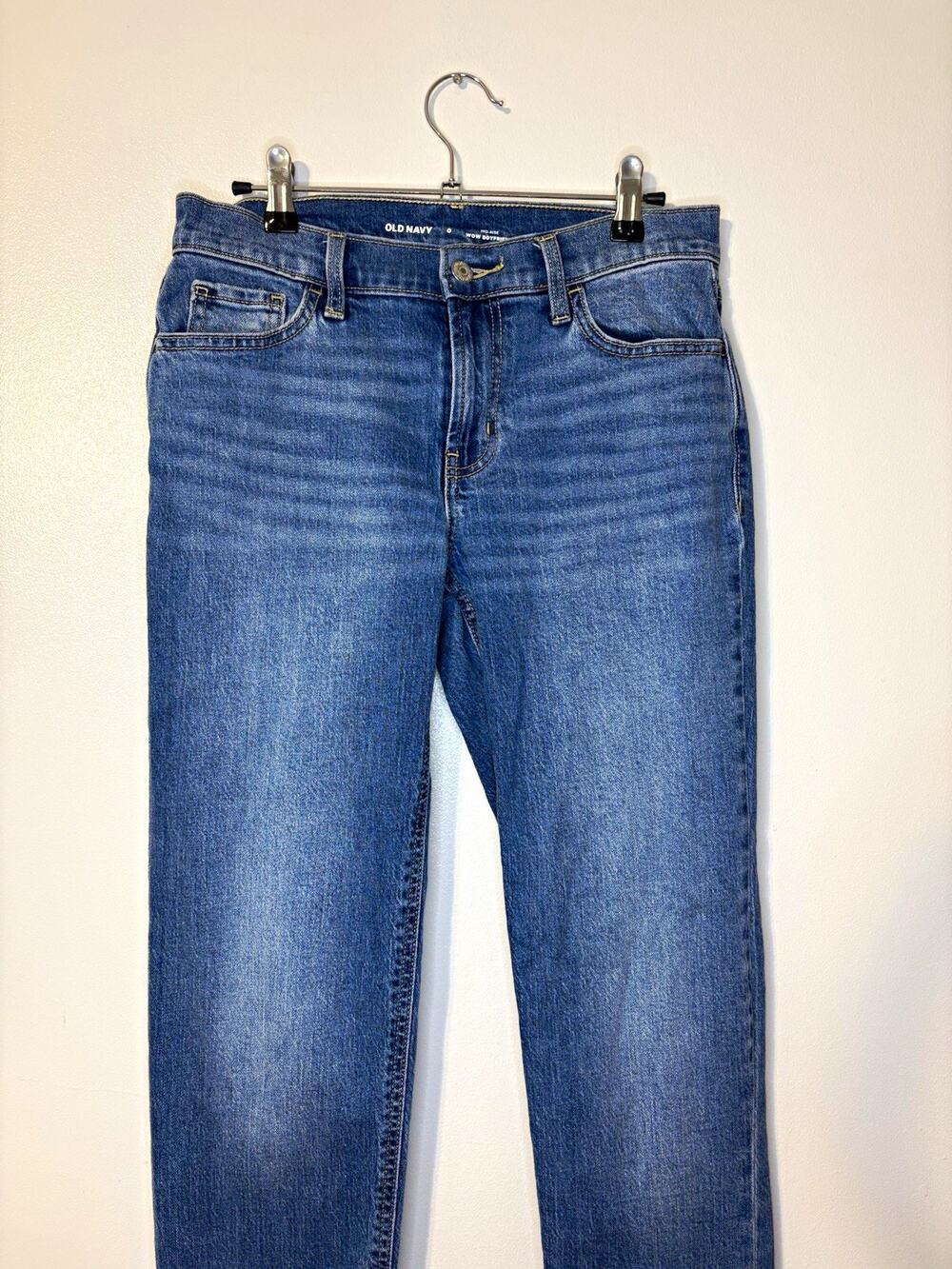 Old Navy Womens Blue Mid Rise Boyfriend 5-Pocket Denim Jeans Size 0